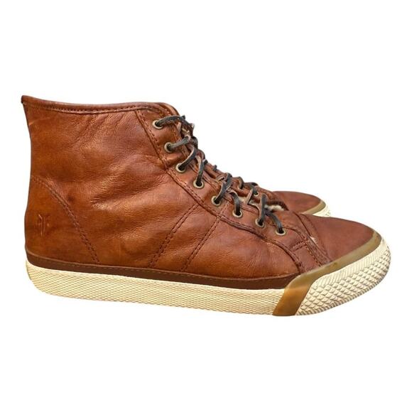 Frye Greene Back Zip Shearling Lined Leather Sneaker Boot Women size 8 - Picture 1 of 12